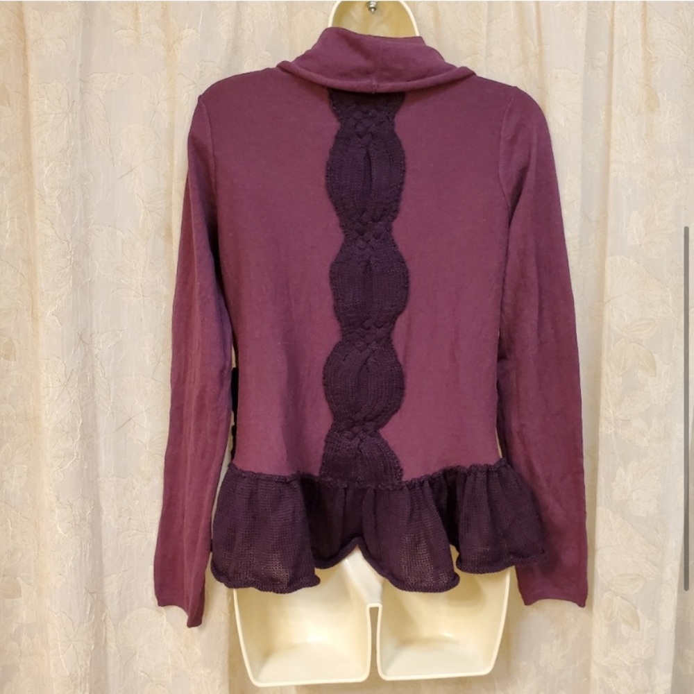 🛑SOLD🛑 Anthropologie Moth Purple Cowl Sweater - Picture 7 of 9